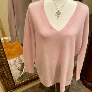 V-neck front & back cashmere tunic sweater